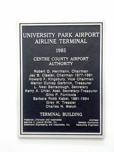 University Park Airport Plaque