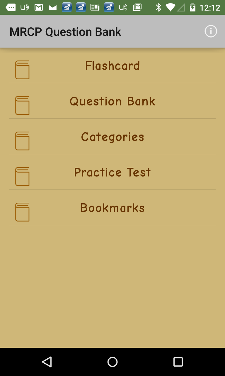 MRCP Question Bank &amp; Flashcard Screen 1