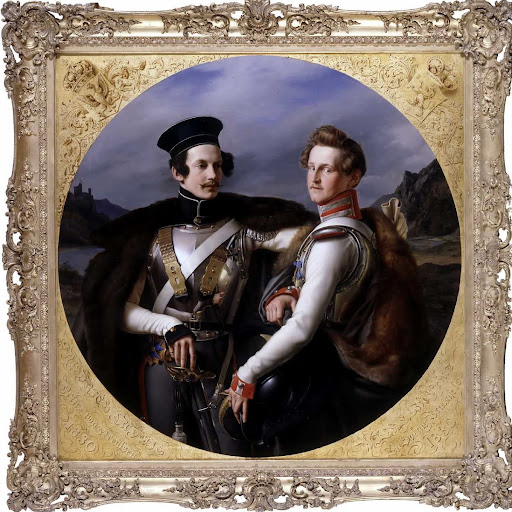 Double Portrait of Princes Friedrich Wilhelm of Prussia and Wilhelm zu Solms-Braunfels in a Cuirassier’s Uniform