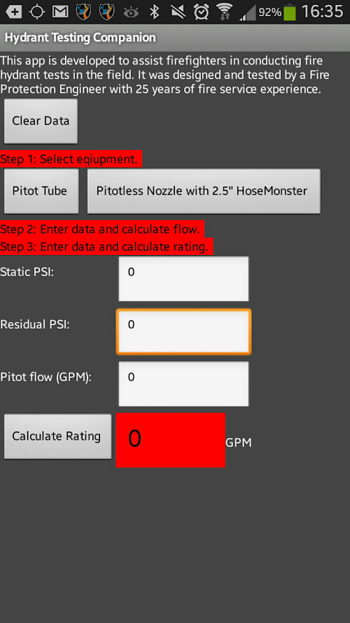 Android application Hydrant Testing Companion screenshort