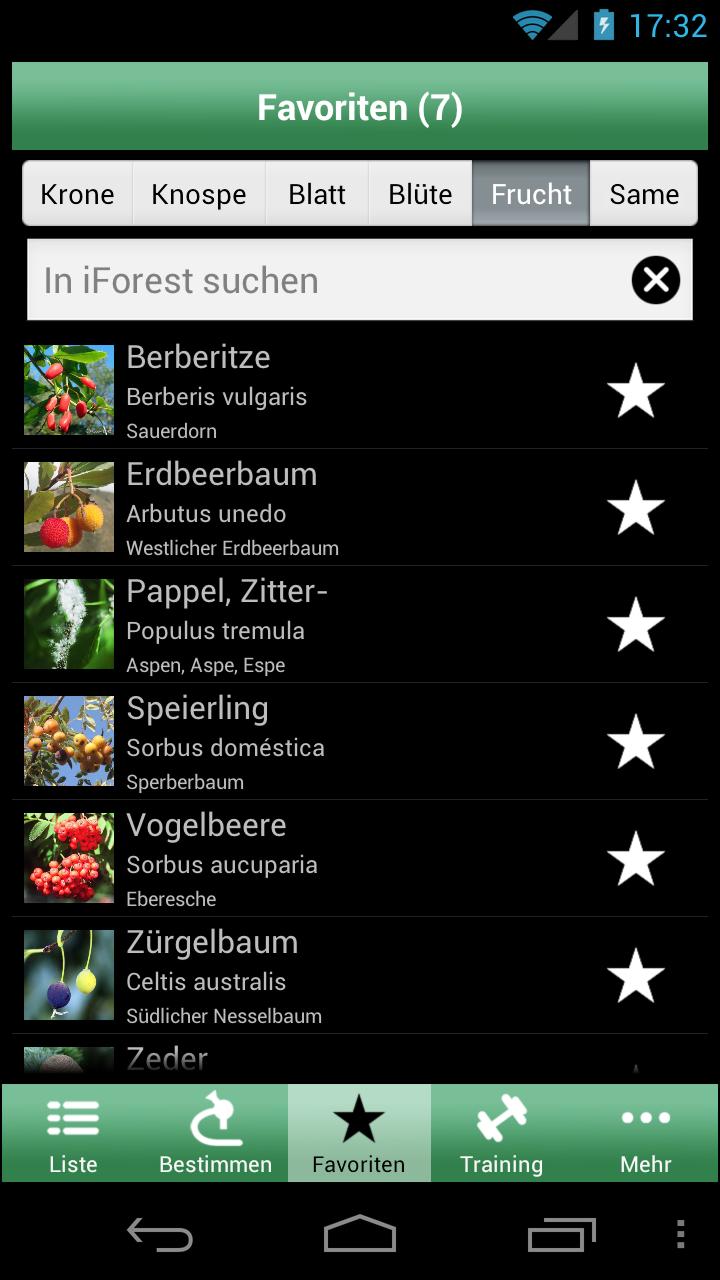 Android application iForest - Trees and shrubs screenshort