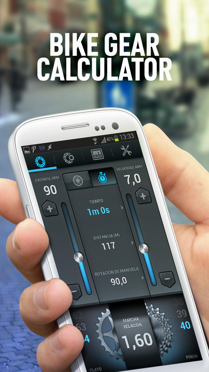 Android application Bike Gear Calculator screenshort
