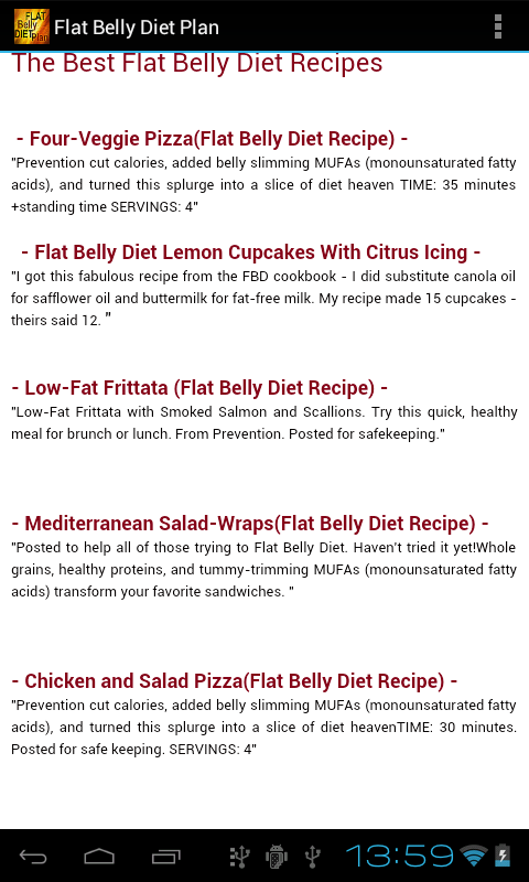 Flat Belly Diet Recipes Foods