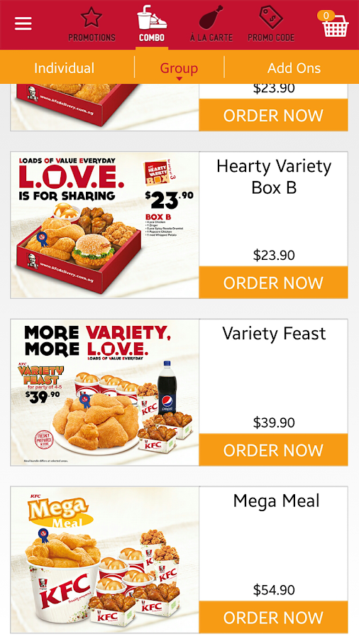 KFC Delivery - Singapore — приложение на Android
