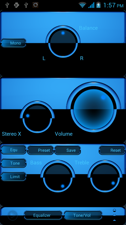 Poweramp skin A-BLUE Screen 2
