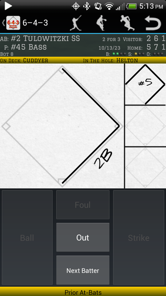 Android application 6-4-3 Baseball Scorecard screenshort