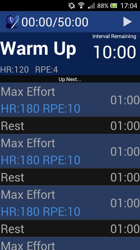 Turbo Intervals Screen 2