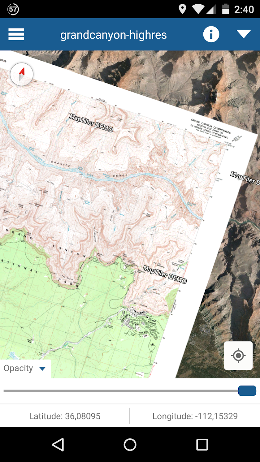 MapTiler GPS MBTiles Viewer Screen 1