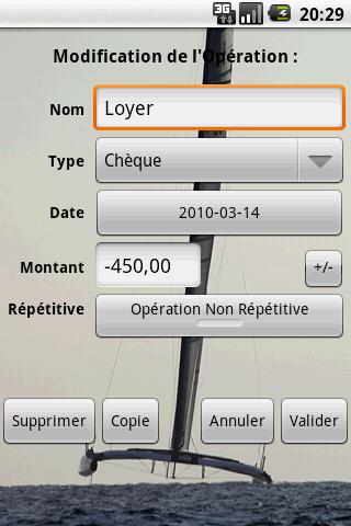 Android application Mon Compte screenshort