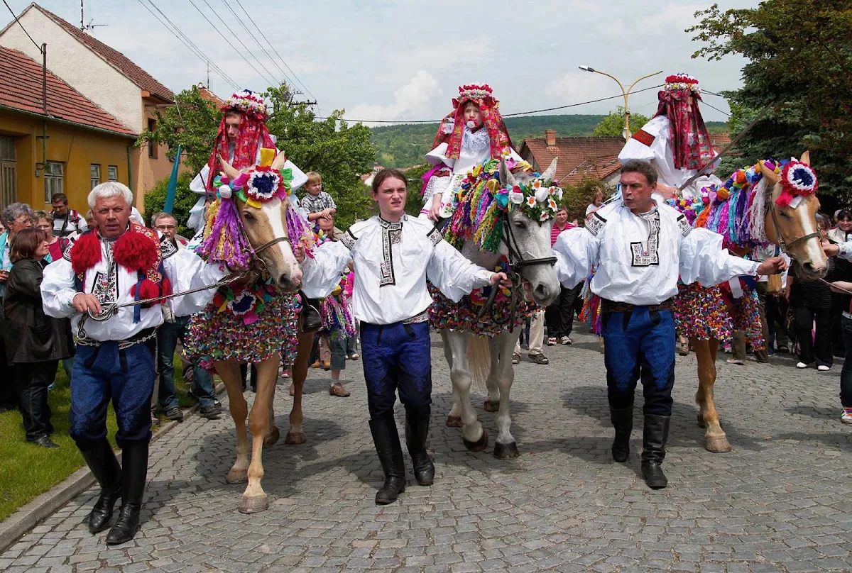 Czech-Vlcnov-folklore-festival - The Ride of the Kings festival at the small village of Vlčnov, in the Czech Republic, is known for its traditional costumes and folklore music.
