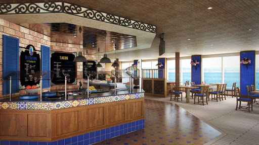 Carnival-Liberty-BlueIguana-Cantina - When you're looking for a light lunch on your Carnival Liberty cruise, stop by the BlueIguana Cantina for some authentic Mexican tacos.
