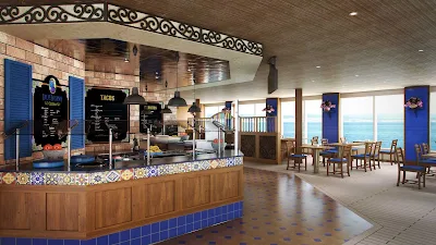 When you're looking for a light lunch on your Carnival Liberty cruise, stop by the BlueIguana Cantina for some authentic Mexican tacos.