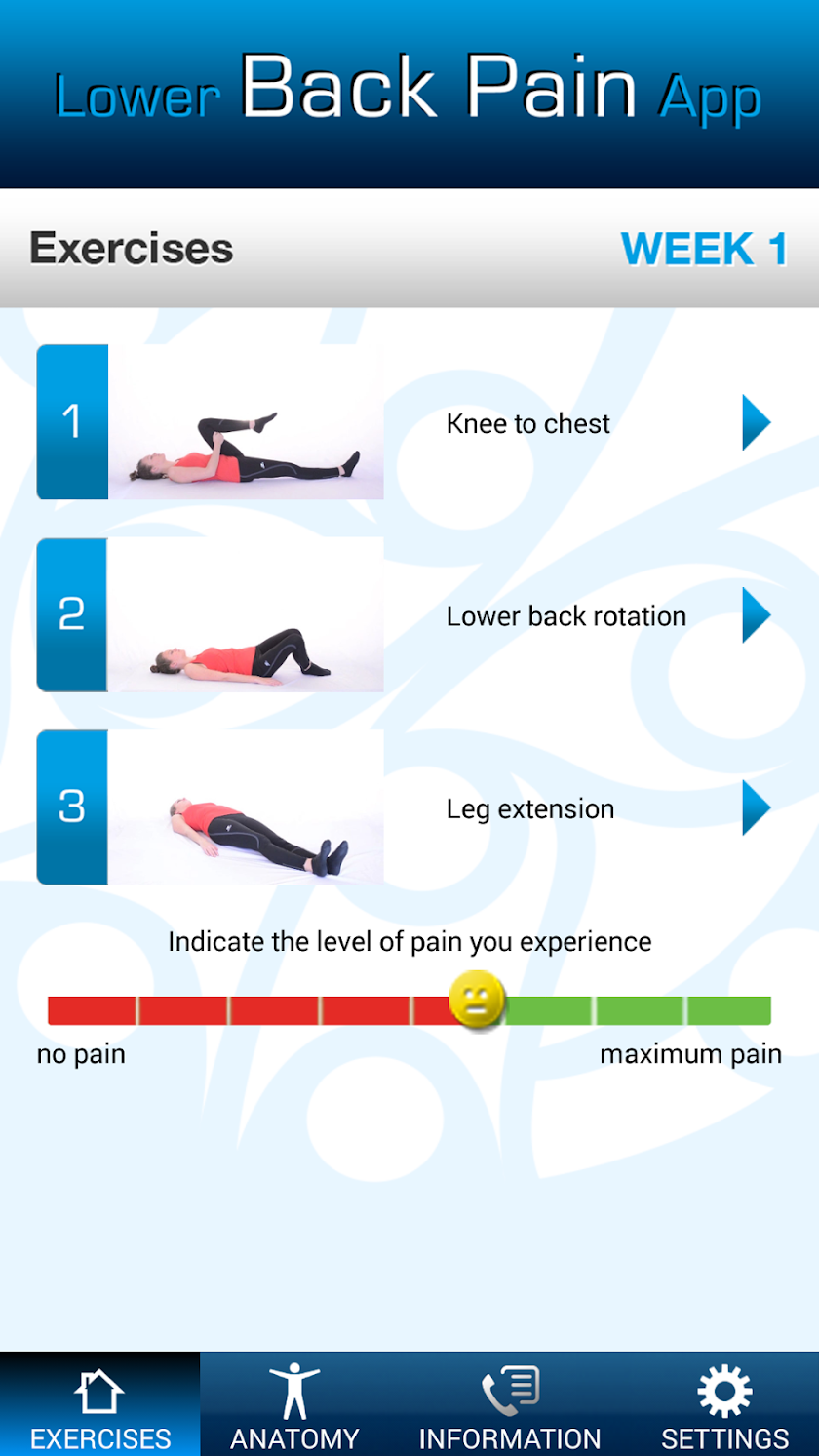 Lower back pain app Screen 3