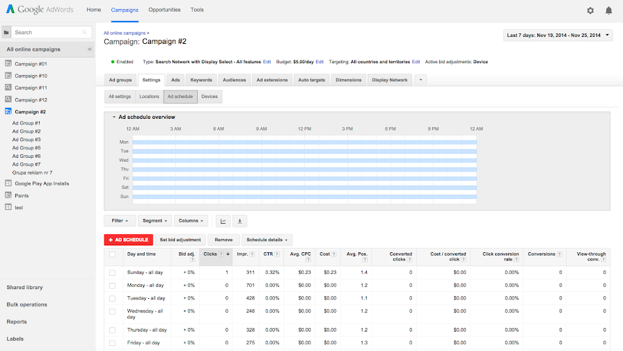 create ad scheduling