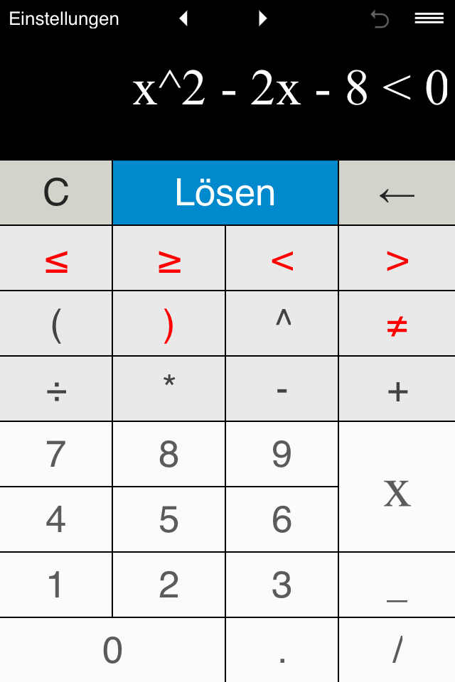 Android application Inequality Calculator screenshort