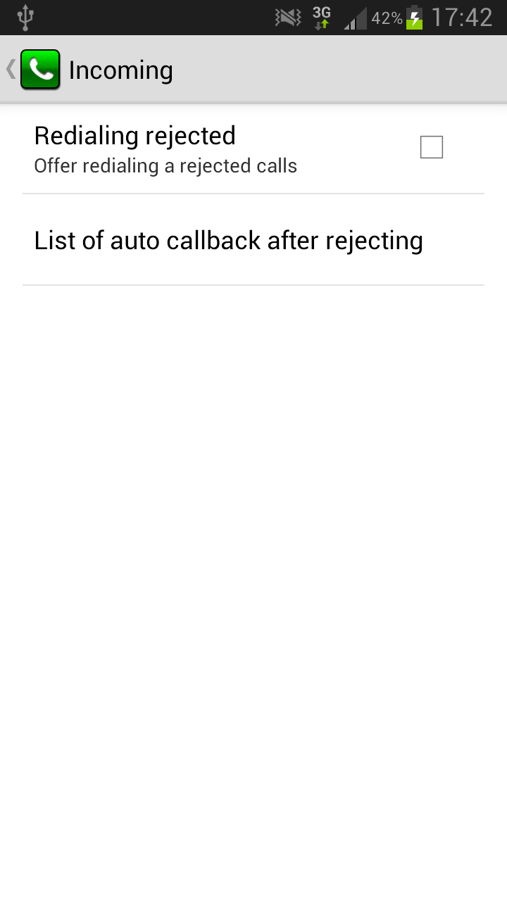 Auto Redial Screen 3