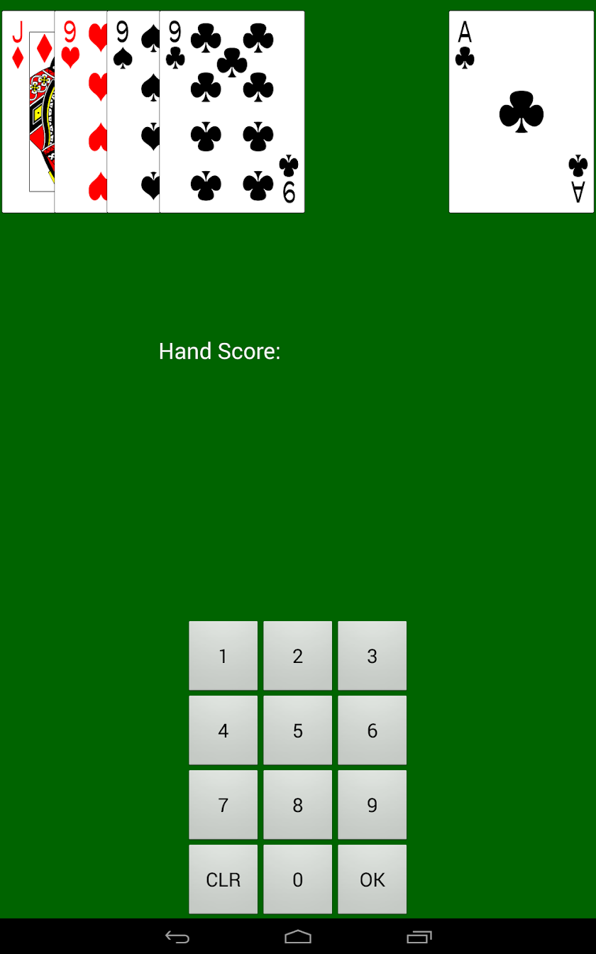 Cribbage Counting Practice Screen 1