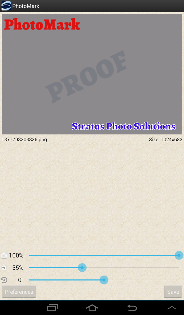 PhotoMark™ Screen 3