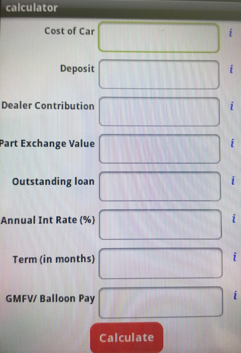 Balloon Payment(PCP) Calc Screen 2