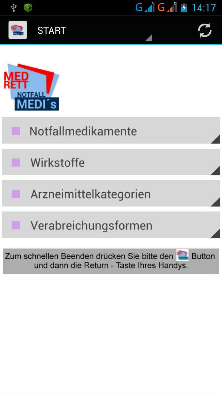 Android application Notfallmedikamente-MedRett screenshort