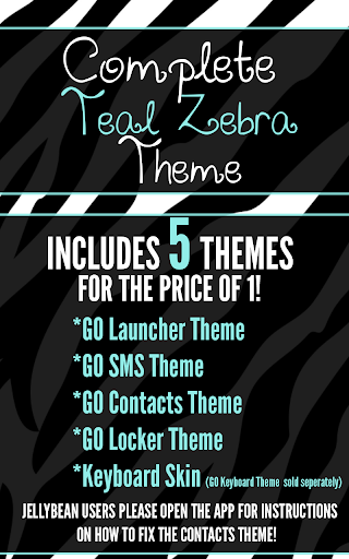 Complete Teal Zebra Theme