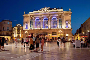 The Place de la Comedie, home of The Opéra national de Montpellier Languedoc-Roussillon opera company in Montpellier, France.