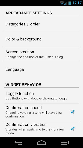 Slider Widget - Volumes