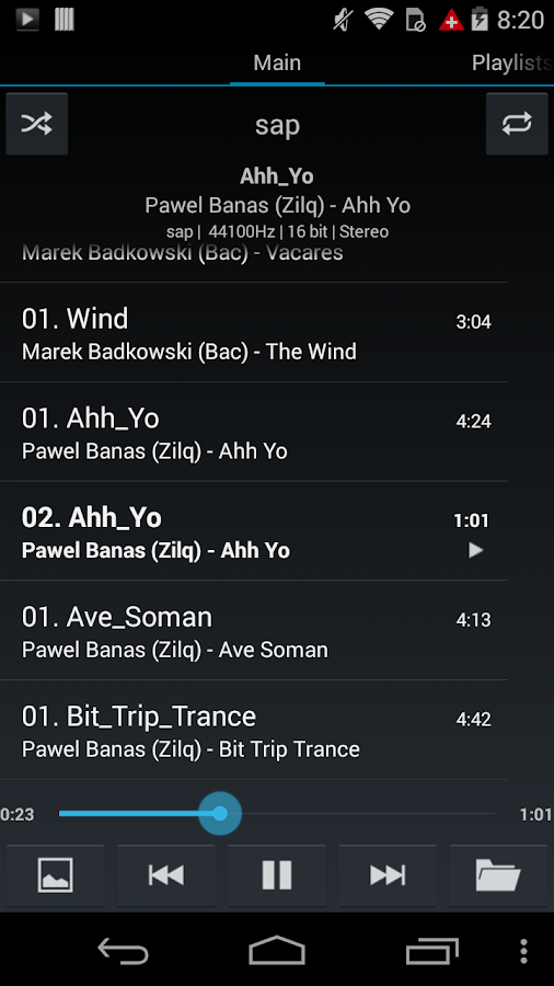   DeaDBeeF Player – zrzut ekranu 