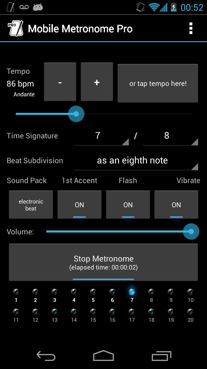 Mobile Metronome Pro Screen 2