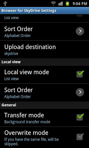 Browser for SkyDrive