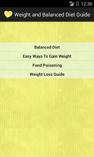Weight And Balanced Diet Guide