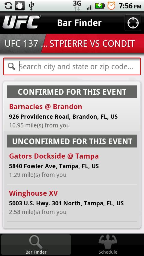 UFC Sports Bars Screen 1