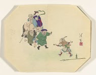 Bishamon verwelkomt de andere geluksgoden