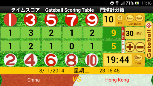 Gateball Scoreboardタイムスコア門球計分錶