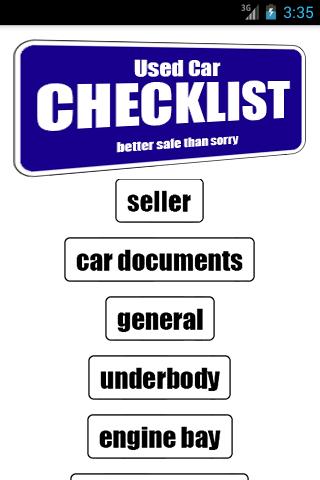 Used Car Checklist