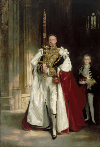 Charles Stewart, Sixth Marquess of Londonderry, Carrying the Great Sword of State at the Coronation of King Edward VII, August, 1902, and Mr. W. C. Beaumont, His Page on That Occasion