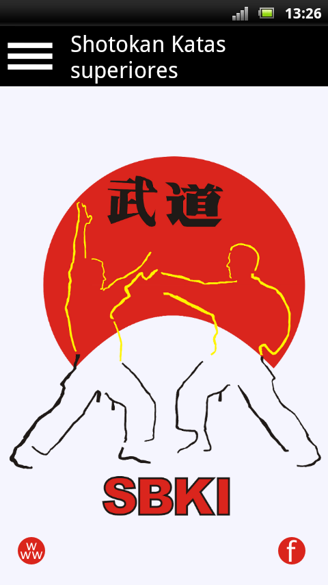Android application Shotokan Katas superiores screenshort