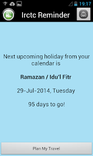 IRCTC Reminder with Holidays Screenshots 1