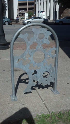 The Gears of Progress Bicycle Rack