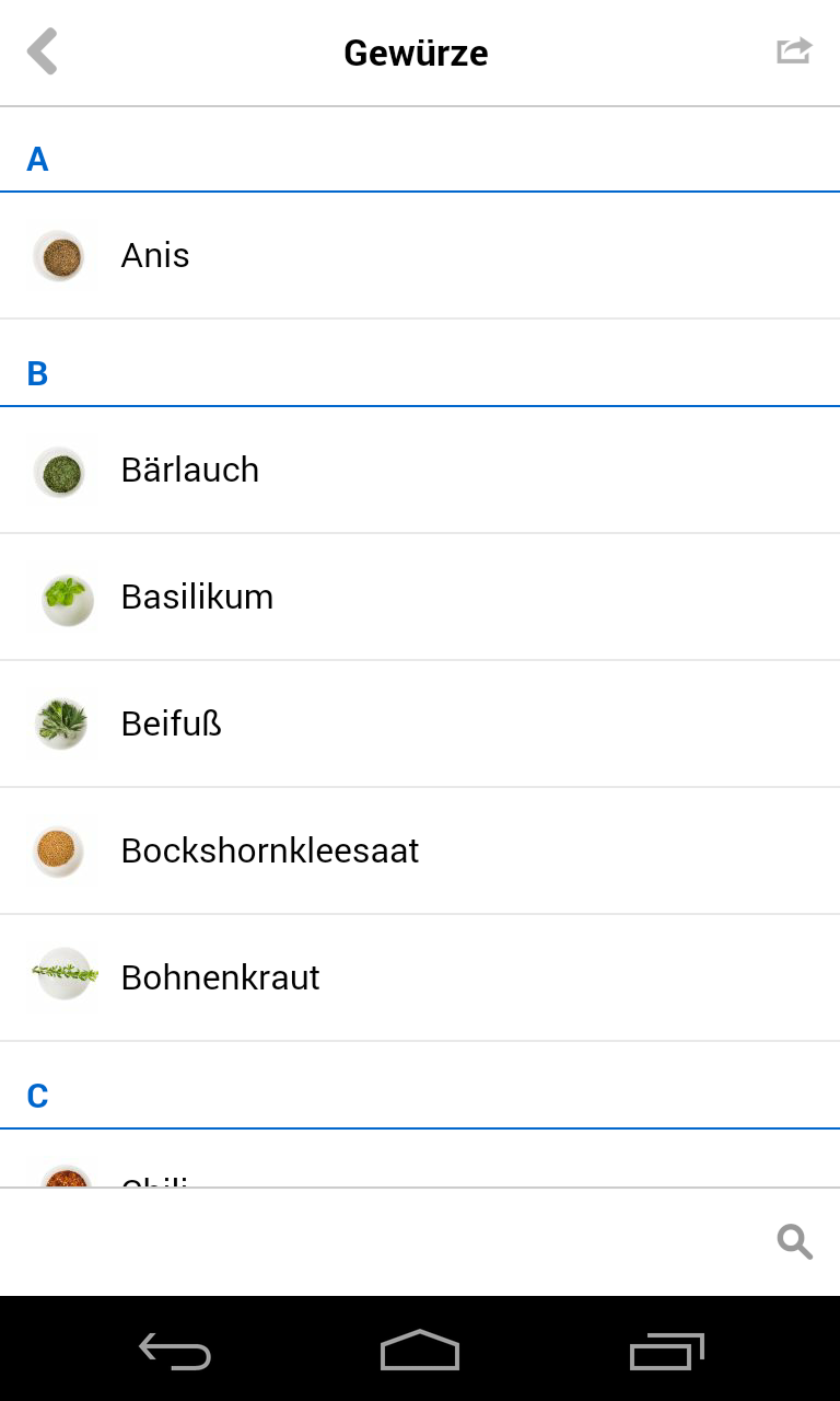 Gewürz App Screen 3