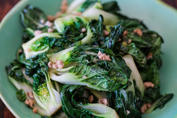 Bok Choy with Ground Chicken Stir Fry