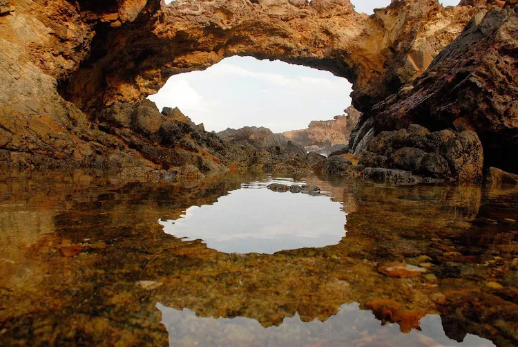 Tidepools along a craggy stretch of coastline on Aruba.