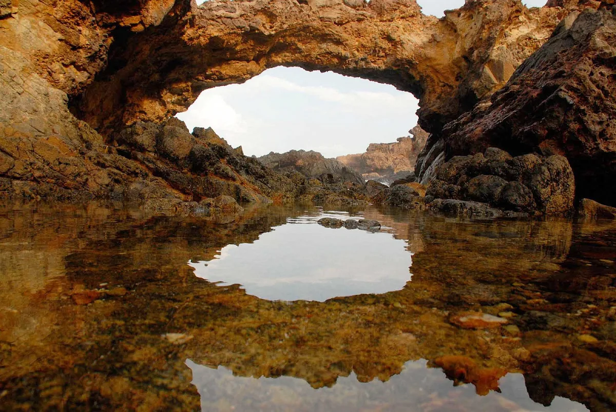 rocks-tidepools-Aruba - Tidepools along a craggy stretch of coastline on Aruba.