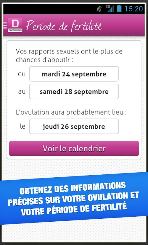 Android application Ovulation screenshort