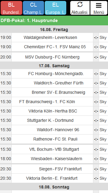 Android application Fußball Ergebnisse (Footy) screenshort