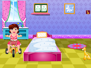 Cute Doris Bathing Baby Games poster 1