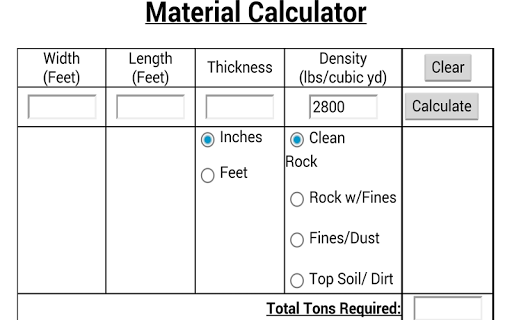 Material Calculator