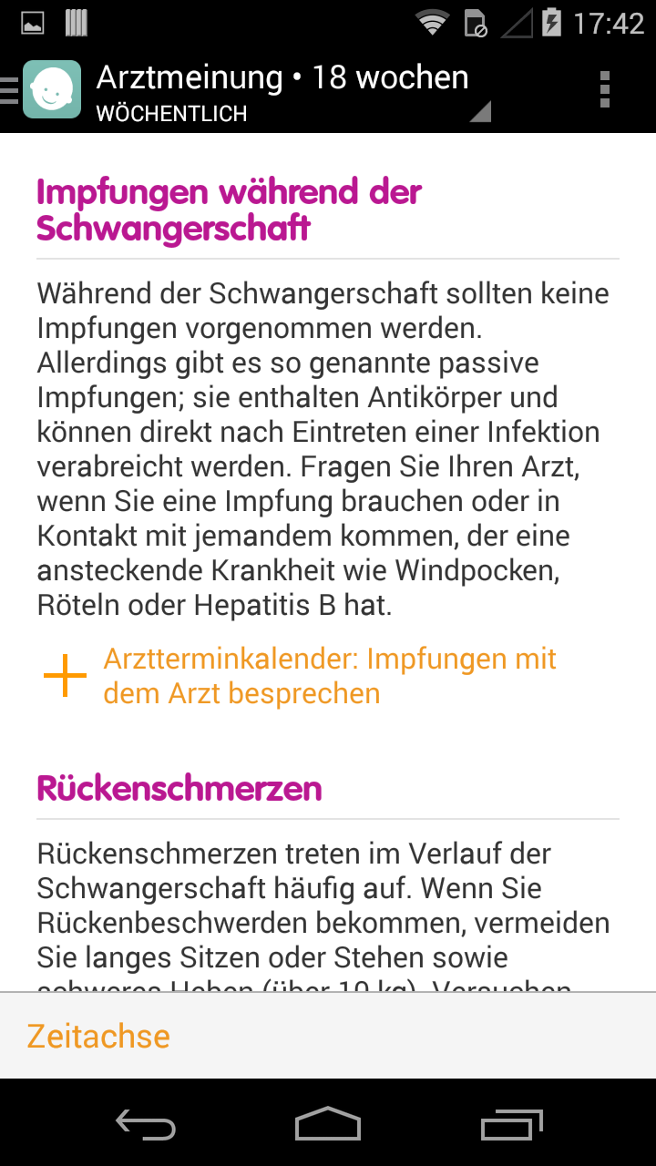 Schwangerschaft • Sprout Screen 2