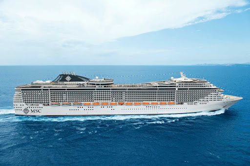 MSC Splendida begins a voyage through the Mediterranean.