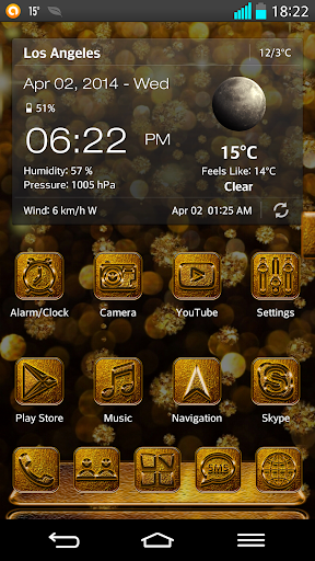 Next Launcher 3D Theme Golden